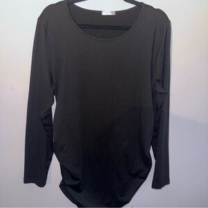 Ekouaer Casual Maternity long sleeve shirt black size 2XL